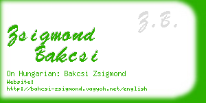 zsigmond bakcsi business card